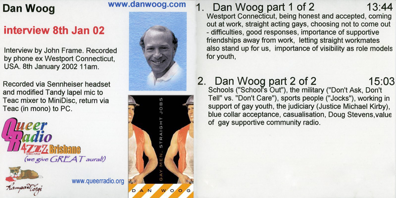 Dan Woog interview Queer Radio archive CD cover scan