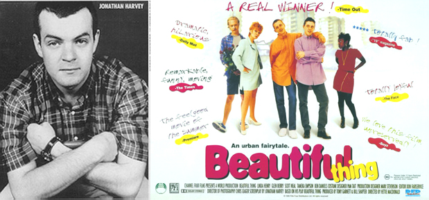 photo of Jonathan Harvey with Beautiful Thing poster