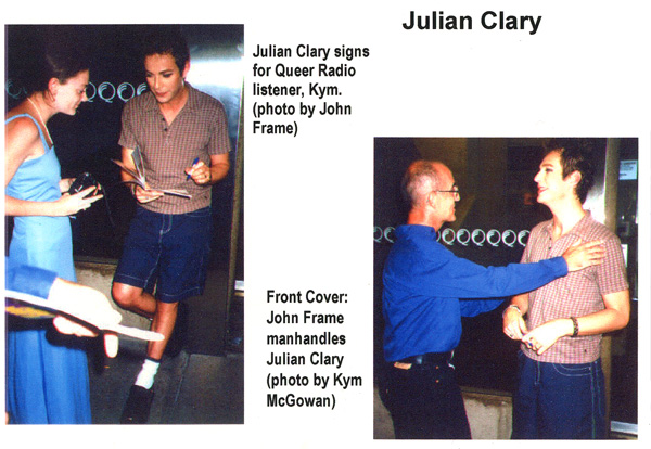 Photos of Julian Clary at QPAC Brisbane March 1998 by John Frame and Kym McGowan